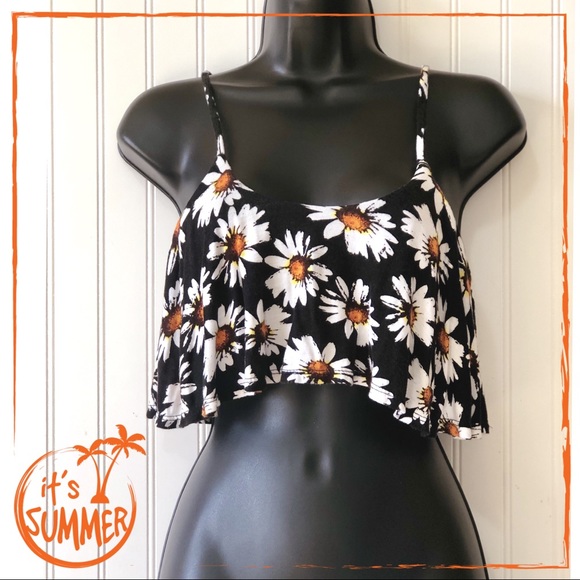 iris Tops - Daisy Flowers Sleeveless Crop Top